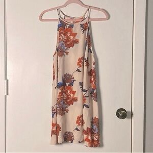 ⭐️ Chelsea & Violet Pink Floral Halter Mini Dress Size Medium